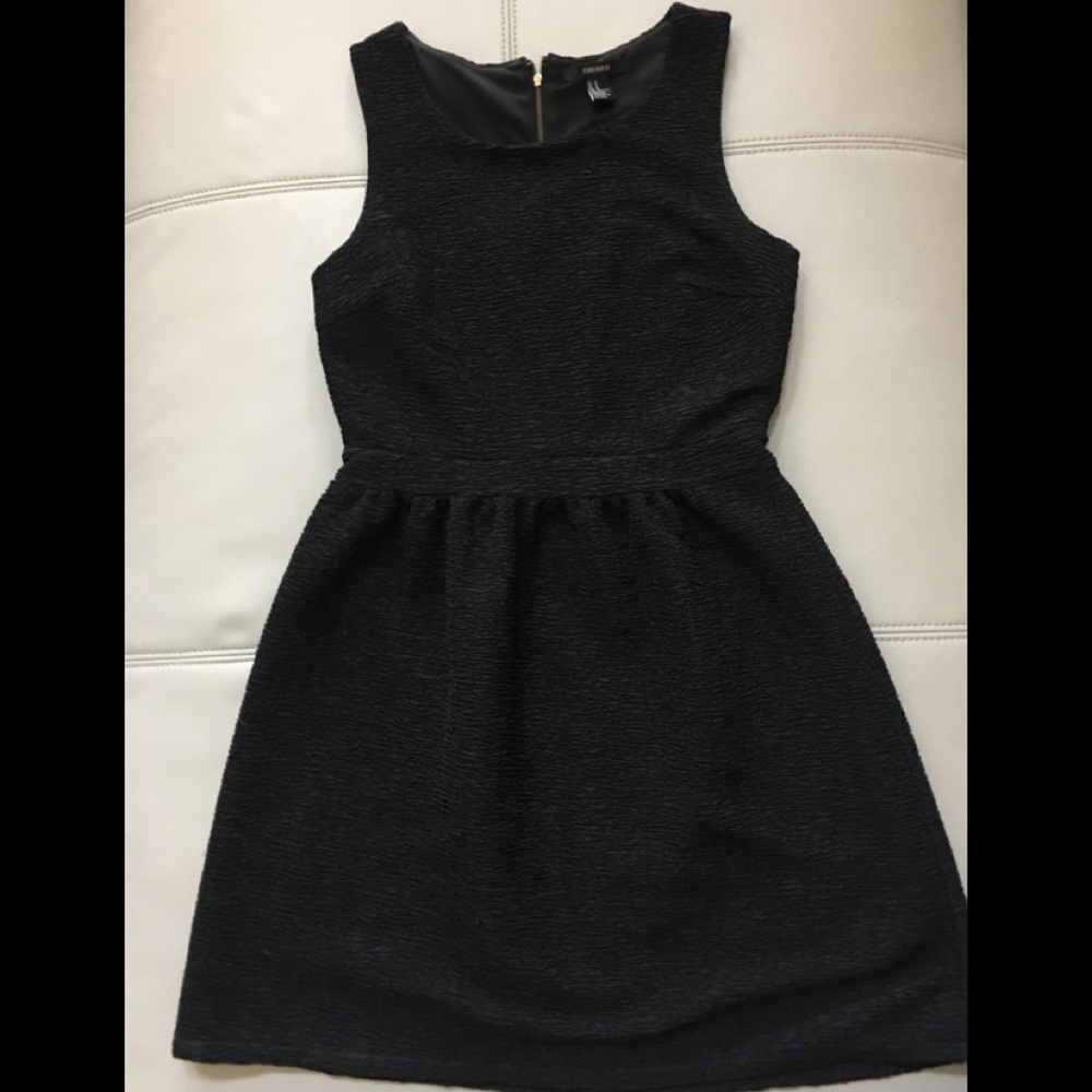 Black fit flare dress